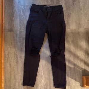Express Black Distressed Jeans